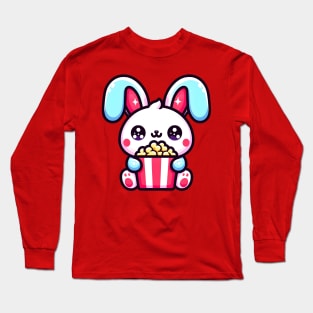 Popcorn rabbit for movie lovers Long Sleeve T-Shirt